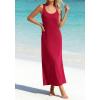 image:imageBTFBM Womens Summer Tank Dress 2026 Sleeveless Scoop Neck Boho Sundress Satin Loose Flowy Party Beach DressesRed
