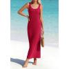 image:imageBTFBM Womens Summer Tank Dress 2026 Sleeveless Scoop Neck Boho Sundress Satin Loose Flowy Party Beach DressesRed