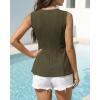 image:imageBTFBM Womens Summer Tops 2026 Business Casual Outfits Crew Neck Sleeveless Shirts Slim Fit Peplum Tank TopDark Army Green