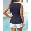 image:imageBTFBM Womens Summer Tops 2026 Business Casual Outfits Crew Neck Sleeveless Shirts Slim Fit Peplum Tank TopNavy