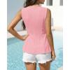 image:imageBTFBM Womens Summer Tops 2026 Business Casual Outfits Crew Neck Sleeveless Shirts Slim Fit Peplum Tank TopPink