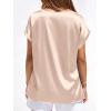 image:imageBTFBM Womens Summer Tops Satin Blouses Dressy Casual Loose Crewneck Short Sleeve Shirts 2026 Work Business OutfitsBeige