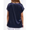 image:imageBTFBM Womens Summer Tops Satin Blouses Dressy Casual Loose Crewneck Short Sleeve Shirts 2026 Work Business OutfitsNavy