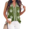 image:imageBTFBM Womens Tank Tops Floral Printed V Neck Sleeveless Spring 2026 Business Work Dressy Casual Shirts Chiffon BlousesArmy Green