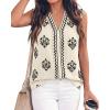 image:imageBTFBM Womens Tank Tops Floral Printed V Neck Sleeveless Spring 2026 Business Work Dressy Casual Shirts Chiffon BlousesBeige