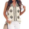 image:imageBTFBM Womens Tank Tops Floral Printed V Neck Sleeveless Spring 2026 Business Work Dressy Casual Shirts Chiffon BlousesBeige
