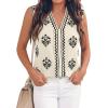 image:imageBTFBM Womens Tank Tops Floral Printed V Neck Sleeveless Spring 2026 Business Work Dressy Casual Shirts Chiffon BlousesBeige