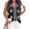 image:imageBTFBM Womens Tank Tops Floral Printed V Neck Sleeveless Spring 2026 Business Work Dressy Casual Shirts Chiffon BlousesBlack