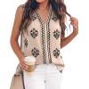 image:imageBTFBM Womens Tank Tops Floral Printed V Neck Sleeveless Spring 2026 Business Work Dressy Casual Shirts Chiffon BlousesKhaki