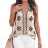 image:imageBTFBM Womens Tank Tops Floral Printed V Neck Sleeveless Spring 2026 Business Work Dressy Casual Shirts Chiffon BlousesKhaki