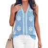 image:imageBTFBM Womens Tank Tops Floral Printed V Neck Sleeveless Spring 2026 Business Work Dressy Casual Shirts Chiffon BlousesLight Blue