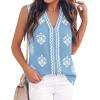 image:imageBTFBM Womens Tank Tops Floral Printed V Neck Sleeveless Spring 2026 Business Work Dressy Casual Shirts Chiffon BlousesLight Blue