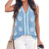image:imageBTFBM Womens Tank Tops Floral Printed V Neck Sleeveless Spring 2026 Business Work Dressy Casual Shirts Chiffon BlousesLight Blue