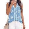 image:imageBTFBM Womens Tank Tops Floral Printed V Neck Sleeveless Spring 2026 Business Work Dressy Casual Shirts Chiffon BlousesLight Blue