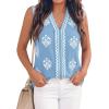 image:imageBTFBM Womens Tank Tops Floral Printed V Neck Sleeveless Spring 2026 Business Work Dressy Casual Shirts Chiffon BlousesLight Blue