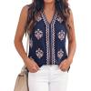 image:imageBTFBM Womens Tank Tops Floral Printed V Neck Sleeveless Spring 2026 Business Work Dressy Casual Shirts Chiffon BlousesNavy Blue