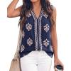 image:imageBTFBM Womens Tank Tops Floral Printed V Neck Sleeveless Spring 2026 Business Work Dressy Casual Shirts Chiffon BlousesNavy Blue