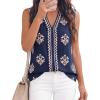 image:imageBTFBM Womens Tank Tops Floral Printed V Neck Sleeveless Spring 2026 Business Work Dressy Casual Shirts Chiffon BlousesNavy Blue