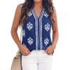 image:imageBTFBM Womens Tank Tops Floral Printed V Neck Sleeveless Spring 2026 Business Work Dressy Casual Shirts Chiffon BlousesRoyal Blue