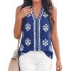 image:imageBTFBM Womens Tank Tops Floral Printed V Neck Sleeveless Spring 2026 Business Work Dressy Casual Shirts Chiffon BlousesRoyal Blue