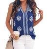image:imageBTFBM Womens Tank Tops Floral Printed V Neck Sleeveless Spring 2026 Business Work Dressy Casual Shirts Chiffon BlousesRoyal Blue