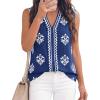 image:imageBTFBM Womens Tank Tops Floral Printed V Neck Sleeveless Spring 2026 Business Work Dressy Casual Shirts Chiffon BlousesRoyal Blue