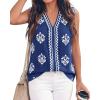image:imageBTFBM Womens Tank Tops Floral Printed V Neck Sleeveless Spring 2026 Business Work Dressy Casual Shirts Chiffon BlousesRoyal Blue