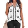 image:imageBTFBM Womens Tank Tops Floral Printed V Neck Sleeveless Spring 2026 Business Work Dressy Casual Shirts Chiffon BlousesWhite