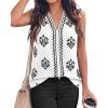 image:imageBTFBM Womens Tank Tops Floral Printed V Neck Sleeveless Spring 2026 Business Work Dressy Casual Shirts Chiffon BlousesWhite