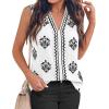 image:imageBTFBM Womens Tank Tops Floral Printed V Neck Sleeveless Spring 2026 Business Work Dressy Casual Shirts Chiffon BlousesWhite