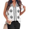 image:imageBTFBM Womens Tank Tops Floral Printed V Neck Sleeveless Spring 2026 Business Work Dressy Casual Shirts Chiffon BlousesWhite