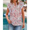 image:imageBTFBM Womens Tops Dressy Casual 2026 Spring Summer Shirts Boho Floral V Neck Ruffle Cap Sleeve Business Work BlousesFloral Beige Multi
