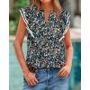 image:imageBTFBM Womens Tops Dressy Casual 2026 Spring Summer Shirts Boho Floral V Neck Ruffle Cap Sleeve Business Work BlousesFloral Black Blue