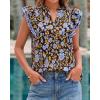 image:imageBTFBM Womens Tops Dressy Casual 2026 Spring Summer Shirts Boho Floral V Neck Ruffle Cap Sleeve Business Work BlousesFloral Blue