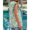 image:imageBTFBM Womens Tops Dressy Casual 2026 Spring Summer Shirts Boho Floral V Neck Ruffle Cap Sleeve Business Work BlousesFloral Green Yellow