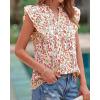 image:imageBTFBM Womens Tops Dressy Casual 2026 Spring Summer Shirts Boho Floral V Neck Ruffle Cap Sleeve Business Work BlousesFloral Orange Yellow