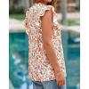 image:imageBTFBM Womens Tops Dressy Casual 2026 Spring Summer Shirts Boho Floral V Neck Ruffle Cap Sleeve Business Work BlousesFloral Orange Yellow