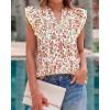 image:imageBTFBM Womens Tops Dressy Casual 2026 Spring Summer Shirts Boho Floral V Neck Ruffle Cap Sleeve Business Work BlousesFloral Orange Yellow