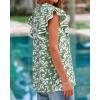 image:imageBTFBM Womens Tops Dressy Casual 2026 Spring Summer Shirts Boho Floral V Neck Ruffle Cap Sleeve Business Work BlousesLeaves Light Green