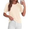 image:imageBTFBM Short Sleeve Sweater for Women 2026 Spring Summer Knit Basic Tops Lightweight Business Casual Vacation OutfitsBeige