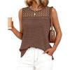 image:imageBTFBM Tank Top for Women 2026 Sleeveless Shirts Waffle Knit Vest Crew Neck Casual Outfits Loose Blouses Summer TopsCoffee