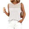 image:imageBTFBM Tank Top for Women 2026 Sleeveless Shirts Waffle Knit Vest Crew Neck Casual Outfits Loose Blouses Summer TopsWhite