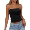 image:imageBTFBM Tube Tops for Women Floral Embroidery Summer Crop Top 2026 Strapless Going Out Y2K Beach Vacation Spring ClothesBlack