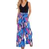 image:imageBTFBM Two Piece Sets For Women Summer 2026 Spring Outfits Casual Sleeveless Wide Leg Pants Sets Beach Vacation ClothesFloral Blue