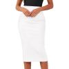 image:imageBTFBM Womens Pencil Skirt 2026 Spring Below Knee Bodycon Stretch High Waist Midi Skirts for Business Casual Office WorkWhite