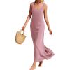 image:imageBTFBM Womens Summer Tank Dress 2026 Sleeveless Scoop Neck Boho Sundress Satin Loose Flowy Party Beach DressesPink