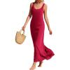 image:imageBTFBM Womens Summer Tank Dress 2026 Sleeveless Scoop Neck Boho Sundress Satin Loose Flowy Party Beach DressesRed