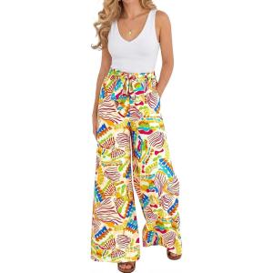 image:imageBTFBM Two Piece Sets For Women Summer 2026 Spring Outfits Casual Sleeveless Wide Leg Pants Sets Beach Vacation ClothesFloral Multicolored