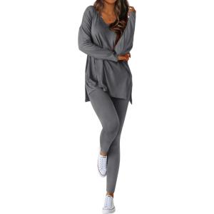 image:imageBTFBM Two Piece Sets for Women 2026 Casual Lounge Set Matching Oversized Shirts Leggings Workout Airport Travel OutfitsGrey