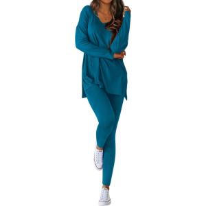 image:imageBTFBM Two Piece Sets for Women 2026 Casual Lounge Set Matching Oversized Shirts Leggings Workout Airport Travel OutfitsMalachite Green